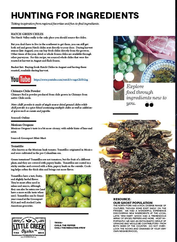 Little Creek Oysters' "Puerto Verde" Green Chili Recipe - LITTLE CREEK OYSTER FARM & MARKET