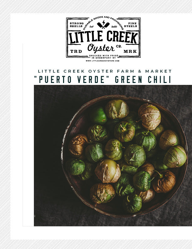 Little Creek Oysters' "Puerto Verde" Green Chili Recipe - LITTLE CREEK OYSTER FARM & MARKET